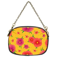 Background Flowers Floral Pattern Chain Purse (One Side)