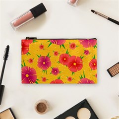 Background Flowers Floral Pattern Cosmetic Bag (Small)