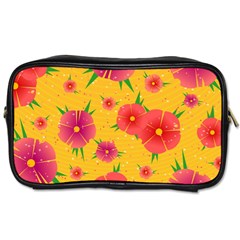 Background Flowers Floral Pattern Toiletries Bag (Two Sides)