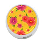 Background Flowers Floral Pattern 4-Port USB Hub (One Side) Front