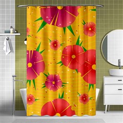 Background Flowers Floral Pattern Shower Curtain 48  x 72  (Small) 