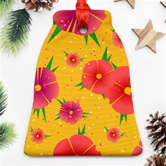 Background Flowers Floral Pattern Bell Ornament (Two Sides)