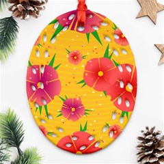 Background Flowers Floral Pattern Ornament (Oval Filigree)