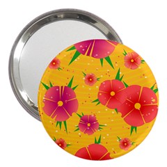 Background Flowers Floral Pattern 3  Handbag Mirrors