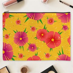 Background Flowers Floral Pattern Cosmetic Bag (XXXL)