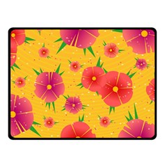 Background Flowers Floral Pattern Double Sided Fleece Blanket (Small) 