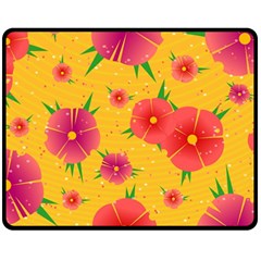 Background Flowers Floral Pattern Double Sided Fleece Blanket (Medium) 