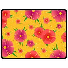 Background Flowers Floral Pattern Double Sided Fleece Blanket (Large) 