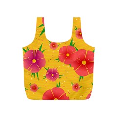 Background Flowers Floral Pattern Full Print Recycle Bag (S)