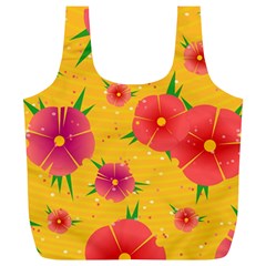 Background Flowers Floral Pattern Full Print Recycle Bag (XL)