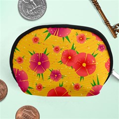 Background Flowers Floral Pattern Accessory Pouch (Medium)