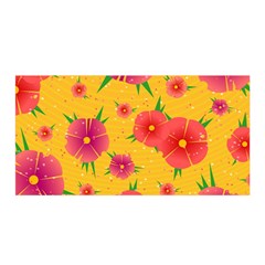 Background Flowers Floral Pattern Satin Wrap