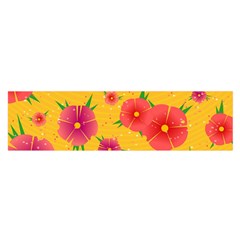 Background Flowers Floral Pattern Satin Scarf (Oblong)