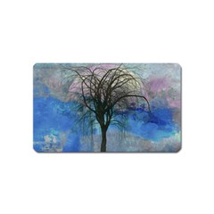 Tree Moon Sky Watercolor Painting Magnet (name Card) by Pakrebo