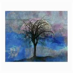 Tree Moon Sky Watercolor Painting Small Glasses Cloth by Pakrebo