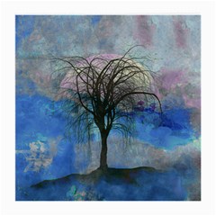 Tree Moon Sky Watercolor Painting Medium Glasses Cloth by Pakrebo