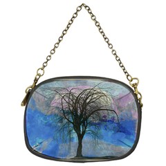 Tree Moon Sky Watercolor Painting Chain Purse (one Side) by Pakrebo