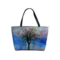 Tree Moon Sky Watercolor Painting Classic Shoulder Handbag by Pakrebo