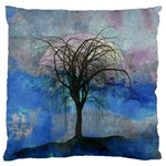 Tree Moon Sky Watercolor Painting Large Cushion Case (One Side) Front