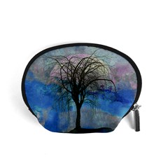 Tree Moon Sky Watercolor Painting Accessory Pouch (small) by Pakrebo