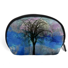 Tree Moon Sky Watercolor Painting Accessory Pouch (large) by Pakrebo