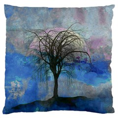 Tree Moon Sky Watercolor Painting Standard Flano Cushion Case (one Side) by Pakrebo