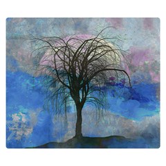 Tree Moon Sky Watercolor Painting Double Sided Flano Blanket (small)  by Pakrebo