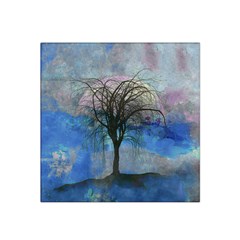 Tree Moon Sky Watercolor Painting Satin Bandana Scarf by Pakrebo