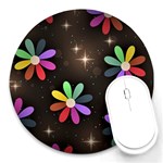 Illustrations Background Floral Flowers Round Mousepads Front