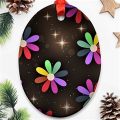 Illustrations Background Floral Flowers Ornament (oval) by Pakrebo