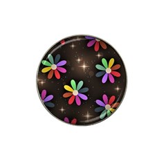 Illustrations Background Floral Flowers Hat Clip Ball Marker (4 Pack) by Pakrebo