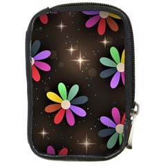 Illustrations Background Floral Flowers Compact Camera Leather Case by Pakrebo