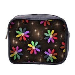 Illustrations Background Floral Flowers Mini Toiletries Bag (two Sides) by Pakrebo