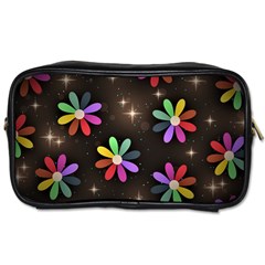 Illustrations Background Floral Flowers Toiletries Bag (one Side) by Pakrebo