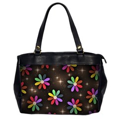 Illustrations Background Floral Flowers Oversize Office Handbag (2 Sides) by Pakrebo