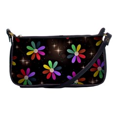 Illustrations Background Floral Flowers Shoulder Clutch Bag by Pakrebo