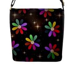 Illustrations Background Floral Flowers Flap Closure Messenger Bag (l) by Pakrebo