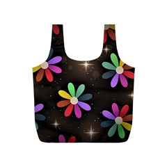 Illustrations Background Floral Flowers Full Print Recycle Bag (s) by Pakrebo