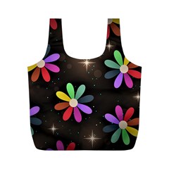 Illustrations Background Floral Flowers Full Print Recycle Bag (m) by Pakrebo