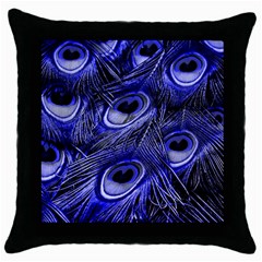 Peacock Feathers Color Plumage Throw Pillow Case (black) by Pakrebo