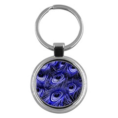 Peacock Feathers Color Plumage Key Chains (round)  by Pakrebo