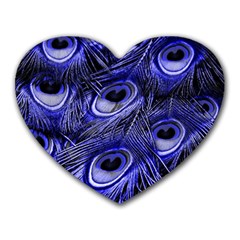 Peacock Feathers Color Plumage Heart Mousepads by Pakrebo