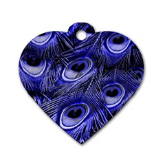 Peacock Feathers Color Plumage Dog Tag Heart (one Side) by Pakrebo