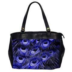 Peacock Feathers Color Plumage Oversize Office Handbag (2 Sides) by Pakrebo