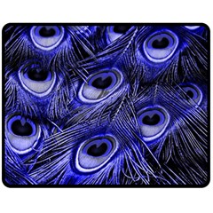 Peacock Feathers Color Plumage Fleece Blanket (medium)  by Pakrebo