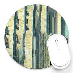 Texture Abstract Buildings Round Mousepads by Pakrebo