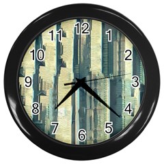 Texture Abstract Buildings Wall Clock (black) by Pakrebo