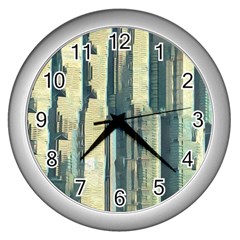 Texture Abstract Buildings Wall Clock (silver) by Pakrebo