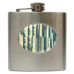 Texture Abstract Buildings Hip Flask (6 Oz) by Pakrebo