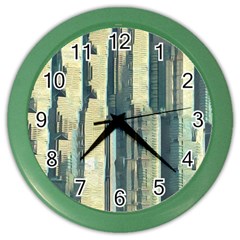 Texture Abstract Buildings Color Wall Clock by Pakrebo